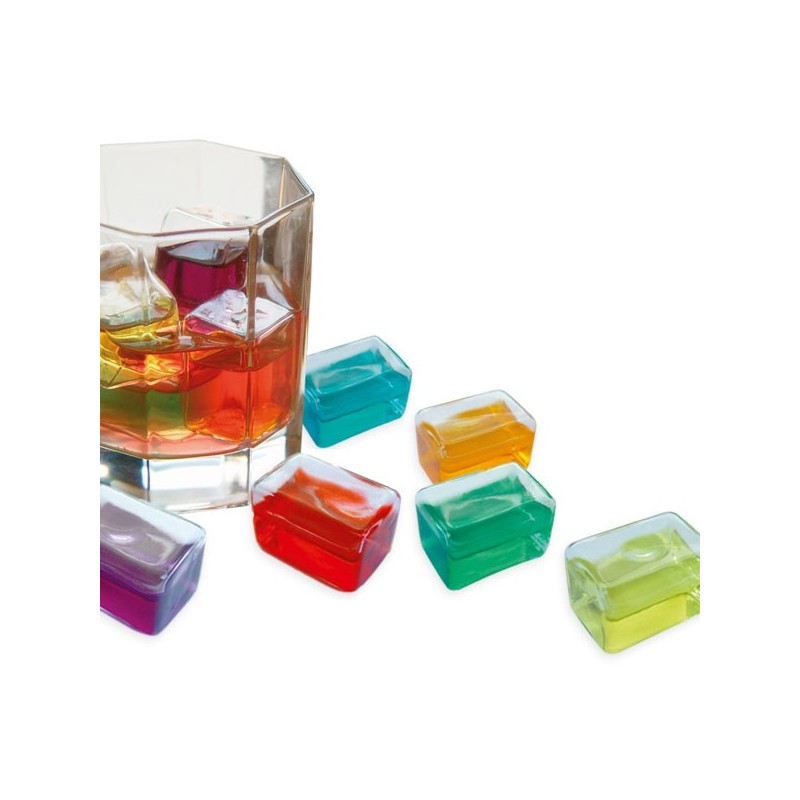 Glaçons en verre coloré, lot de 6 Glaçons en verre coloré, lot de 6
