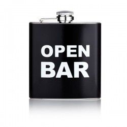 Flasque Inox Alcool 177ml Noir Open Bar