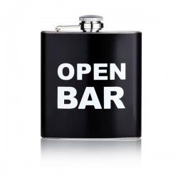 Flasque Inox Alcool 177ml Noir Open Bar
