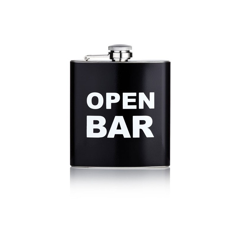 Flasque Inox Alcool 177ml Noir Open Bar