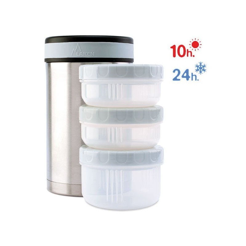 Lunch-box isotherme inox 1,5 l, 3 compartiments et housse Lunch-box isotherme inox 1,5 l, 3 compartiments et housse