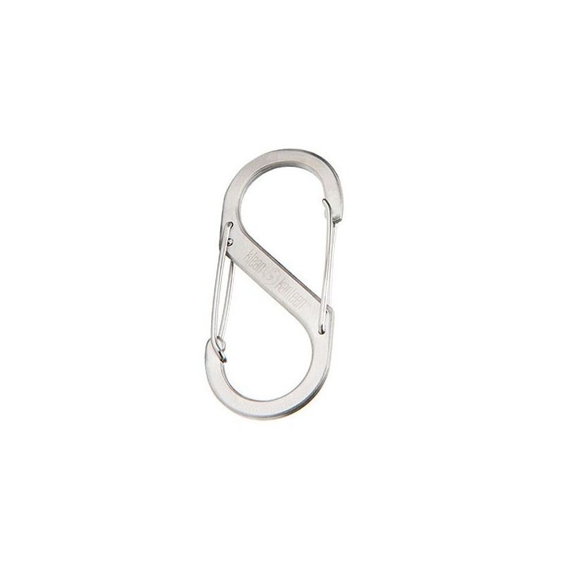 Mousqueton inox en S avec double entrée pour gourde Mousqueton inox en S avec double entrée pour gourde