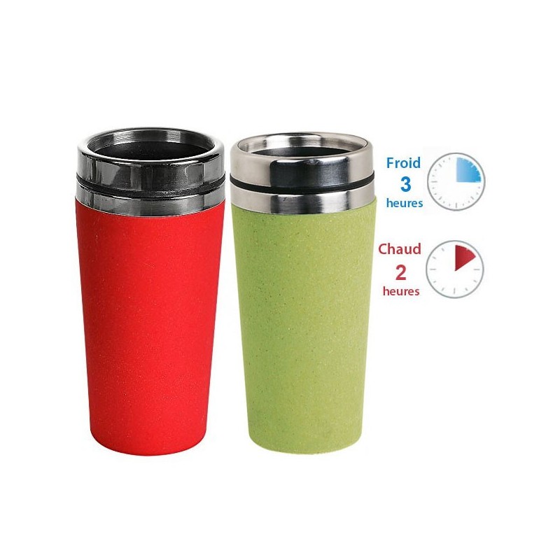 Mug isotherme inox et bambou 50cl