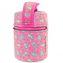 Lunch Box Isotherme inox et housse rose avec petites souris, 0,5L