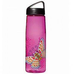 Gourde Rose illustrée Papillon large goulot 0.75l, Laken