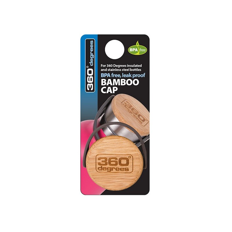 Bouchon bambou et inox, compatible avec gourdes 360°