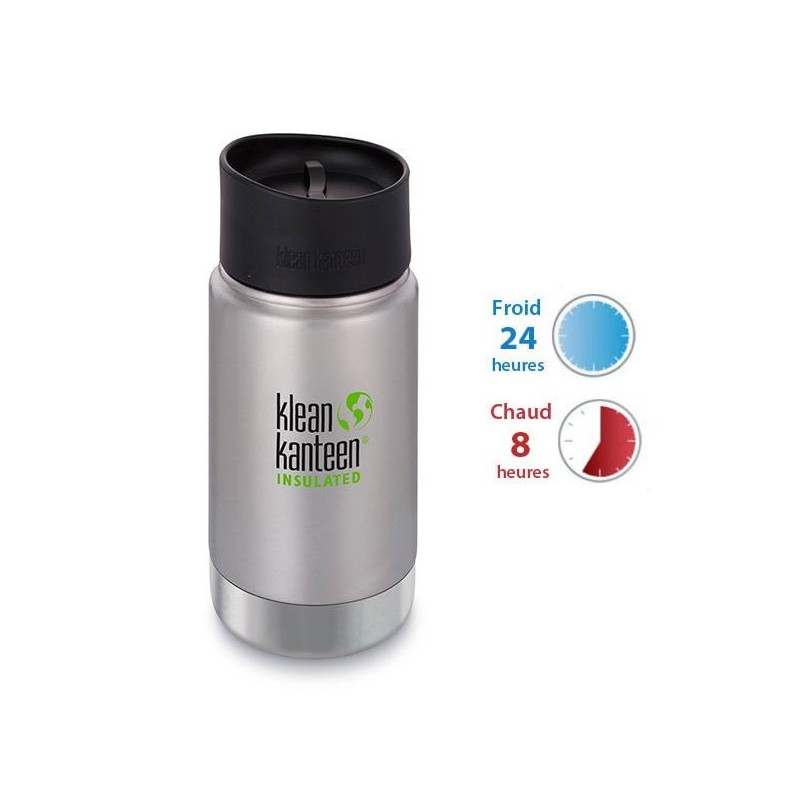 Gourde isotherme inox Klean Kanteen 0,35L, bouchon pour siroter Gourde isotherme inox Klean Kanteen 0,35L, bouchon pour siroter