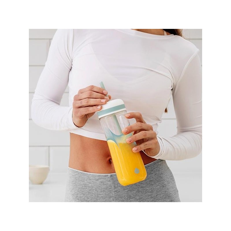 Gourde avec Paille Smoothie et Jus frais 2 en 1 en Tritan, double bouchon 800ml