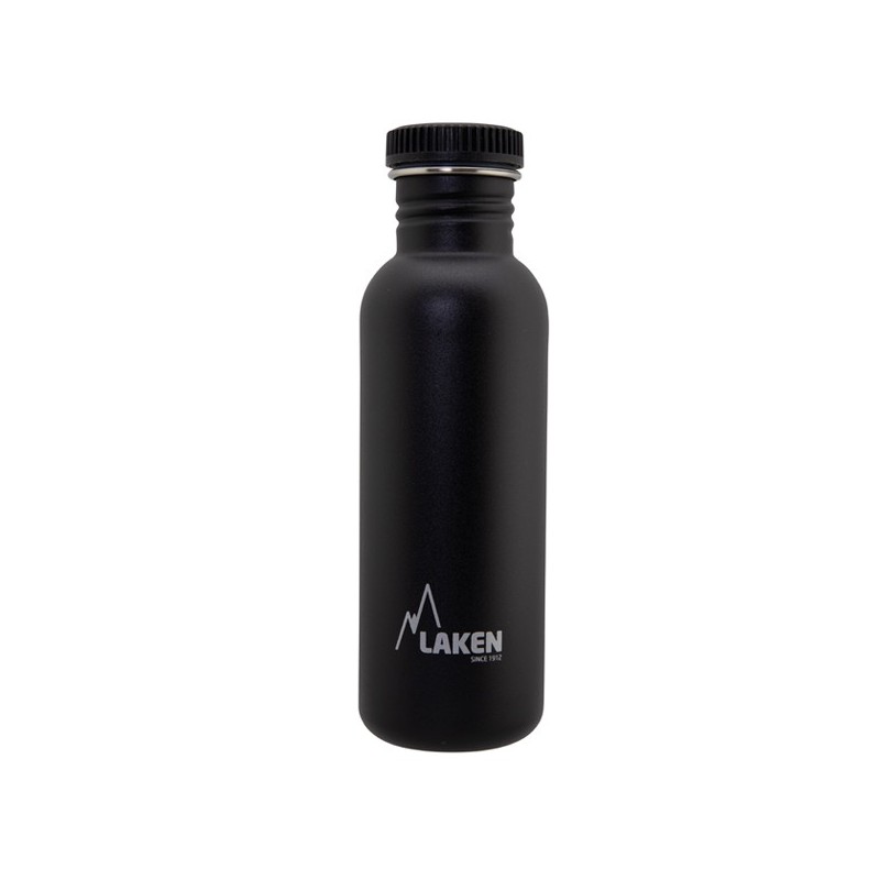 Gourde inox 0,75 l, large goulot, bouchon à visser