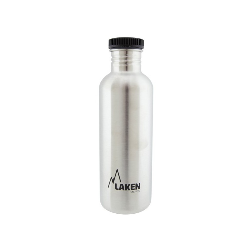 Gourde inox 1 litre, large goulot, bouchon à visser