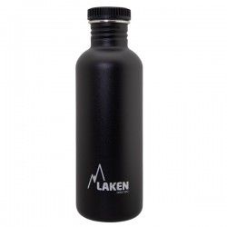 Gourde inox 1 litre, large goulot, bouchon à visser
