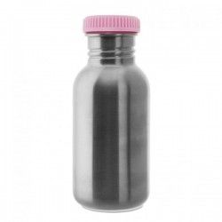 Gourde inox enfant avec housse illustrée et bouchon à visser, 0.5 litre, Laken