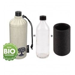 Grande Gourde Verre avec housse de protection bio, 0,75l