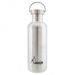 Gourde inox 1 litre, large goulot, bouchon inox