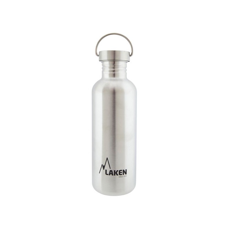 Gourde inox 1 litre, large goulot, bouchon inox