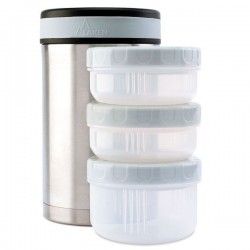 Lunch-box isotherme inox 1,5 l, 3 compartiments et housse