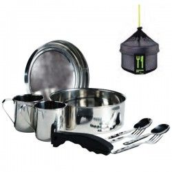 Kit de cuisine de camping en inox, 2 personnes, 20cm