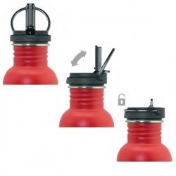 Gourde inox 1 litre, large goulot, bouchon sport