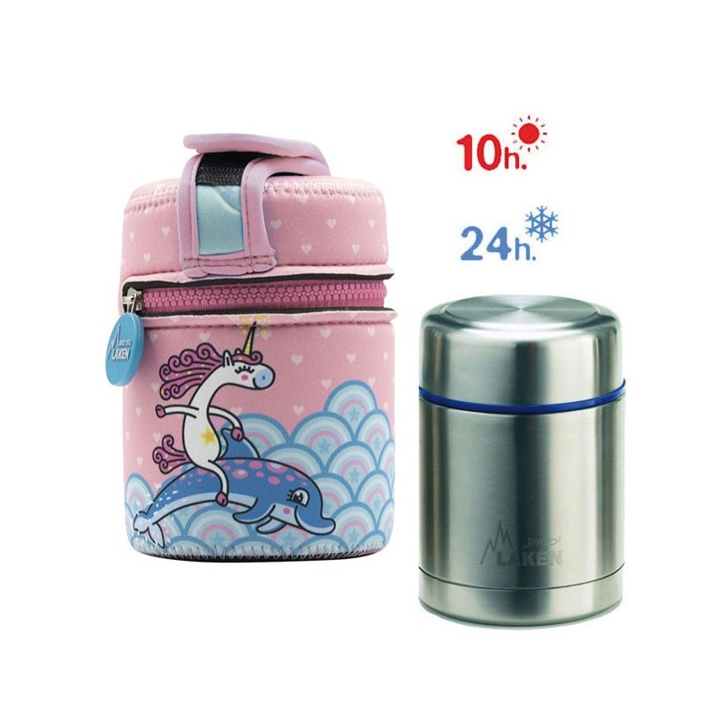 Lunch Box inox isotherme et housse protection licorne, 500ml