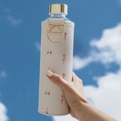 Gourde en verre et son étui faux cuir, 750ml de Equa