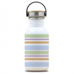 Gourde inox 0,50 l avec bouchon inox et bambou
