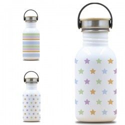 Gourde inox Drink life 0,50 l avec bouchon inox et bambou