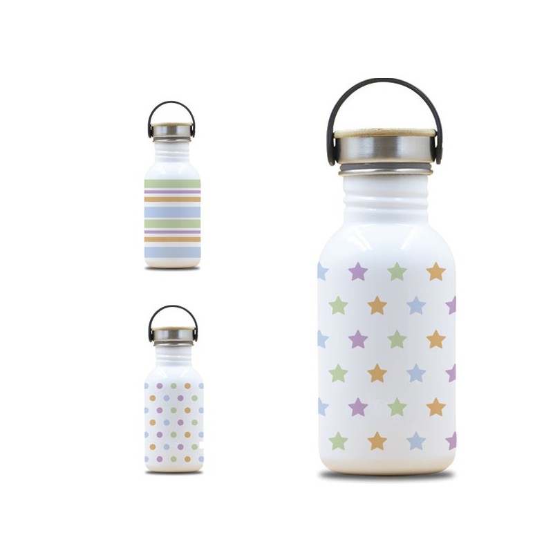 Gourde inox Drink life 0,50 l avec bouchon inox et bambou Gourde inox Drink life 0,50 l avec bouchon inox et bambou