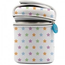 Lunch box inox isotherme et housse et anse étoiles 1 litre