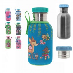 STOFIA 2 Pcs Gourde Enfant avec Paille Anti Fuite sans Bpa Tritan et Inox  Bouteille Isotherme D'eau pour Bebe Garcon et Fille 450 500ml pour Ecole  Sport et Voyage (Colour 1) 