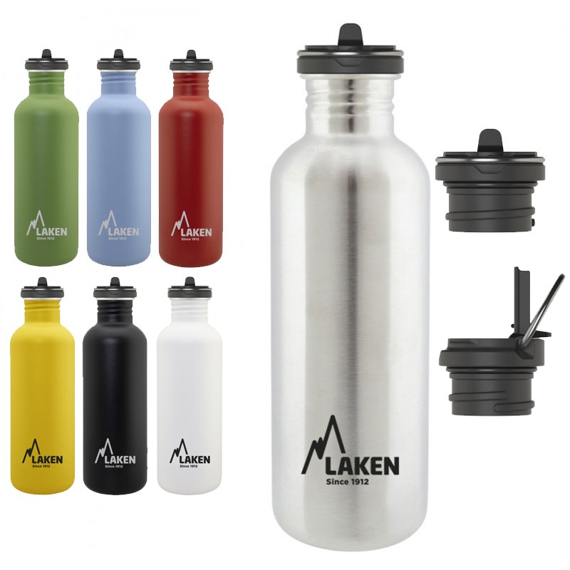 Gourde inox 1 litre, large goulot, bouchon sport Gourde inox 1 litre, large goulot, bouchon sport