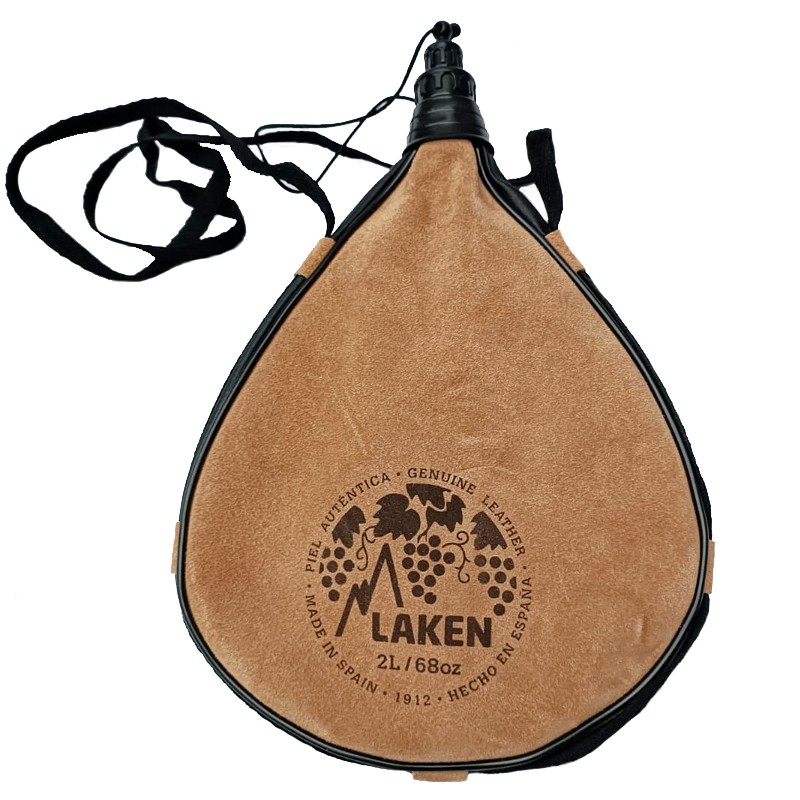 Gourde basque à jet régalade 2 litres en peau de vache Laken - 1 Gourde basque à jet régalade 2 litres en peau de vache Laken - 1