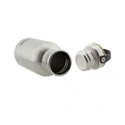 Gourde inox 1 litre, bouchon inox ouvert