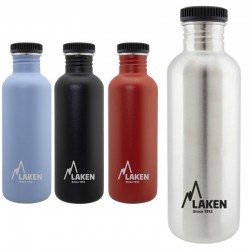 Gourde inox 1 litre, large goulot, bouchon à visser