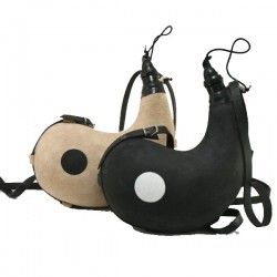 Gourdes Yin et Yang pour couple ou usage double, en cuir