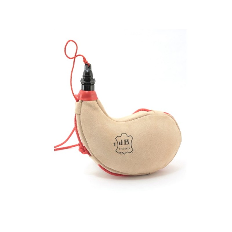 Gourde souple en peau de taureau et latex forme courbée 1.5 litre Gourde souple en peau de taureau et latex forme courbée 1.5 litre